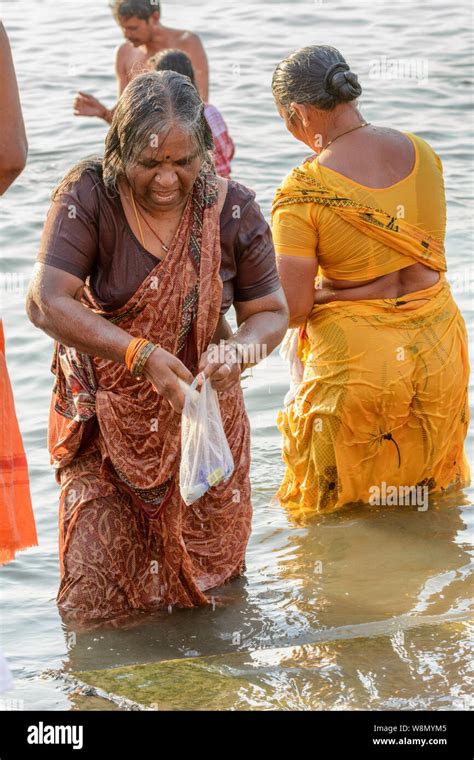 indian aunty bath|335 Indian Woman Bathing Ganges River Stock Photos